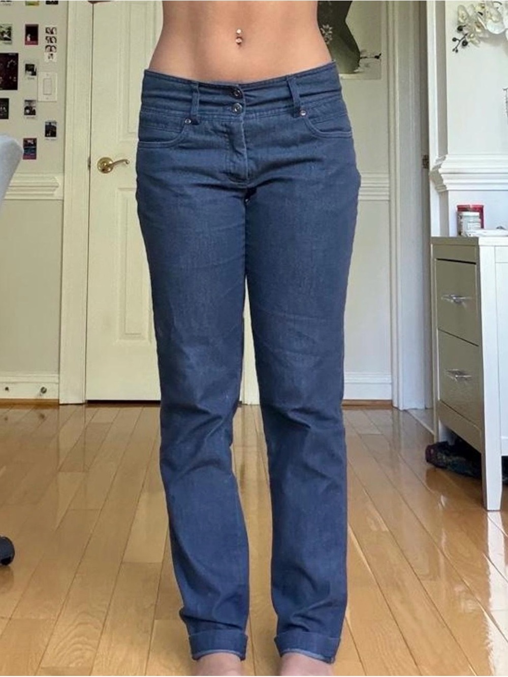 Dalia Collection Straight Leg Jeans in Dark grey
